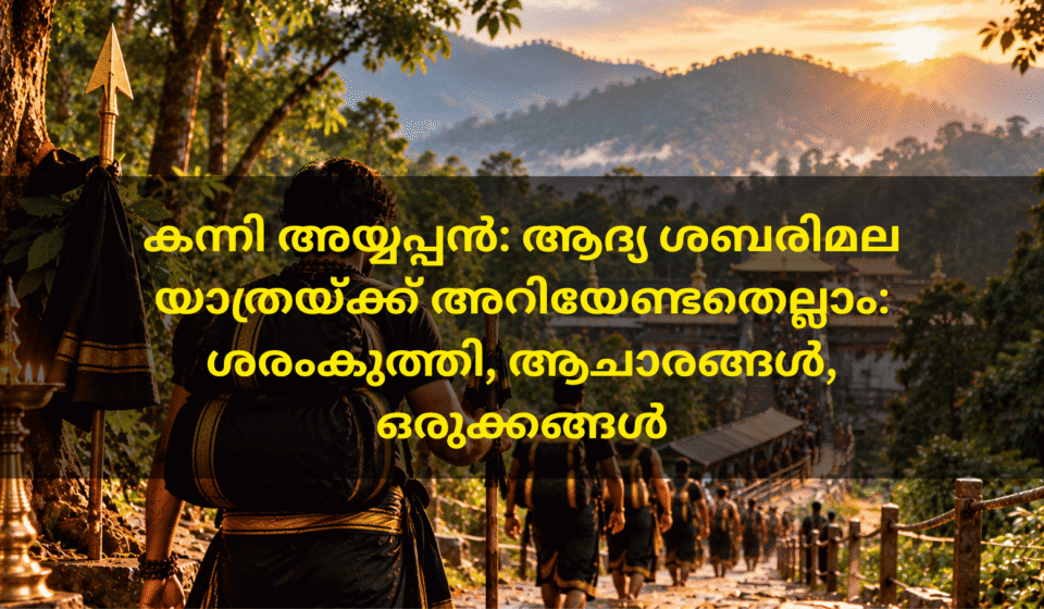 ആദ്യമായി ശബരിമലയിലേക്ക് ഇരുമുടിക്കെട്ടുമായി ഗുരുസ്വാമിയോടൊപ്പം നീങ്ങുന്ന കന്നി അയ്യപ്പന്മാർ