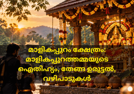 ശബരിമല സന്നിധാനത്തിന് സമീപമുള്ള മാളികപ്പുറം ക്ഷേത്രത്തിൽ വഴിപാട് സമർപ്പിക്കുന്ന ഭക്തർ